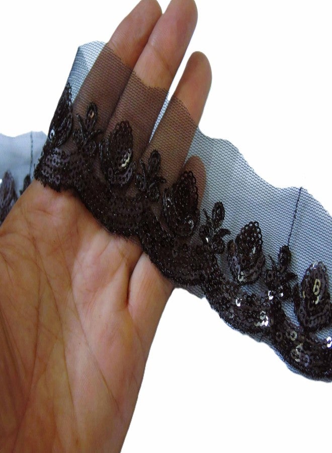 Strala Black Color Laces for Dresses, Sarees, Lehenga, Suits, Bags, Decorations, Borders, Crafts and Home Décor,Blouse (3mtr) Design-423 (1 Design) - Image 3